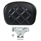 Blue Stitching Passenger Sissy Bar Backrest Pad for Harley Street Road Glide