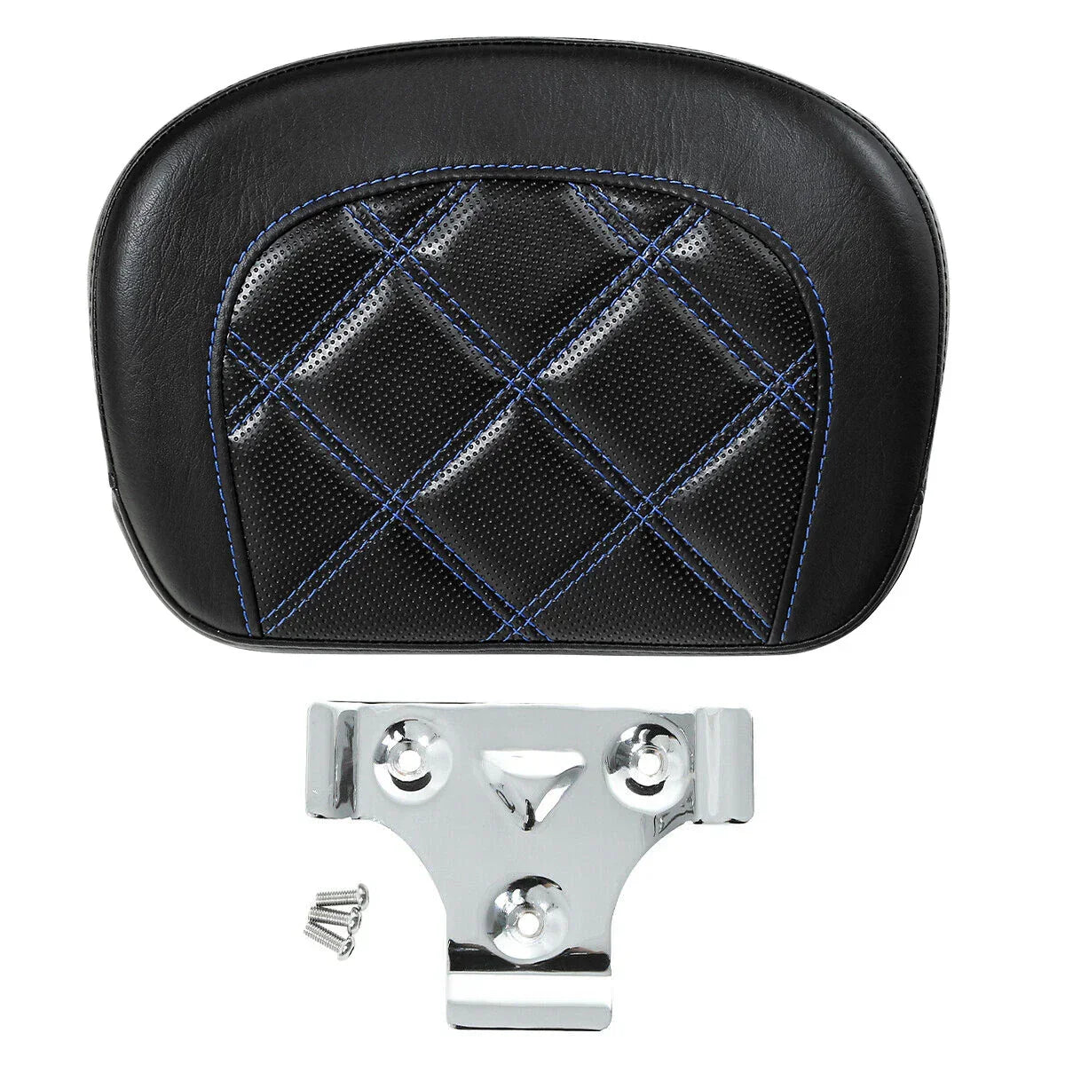 Blue Stitching Passenger Sissy Bar Backrest Pad for Harley Street Road Glide