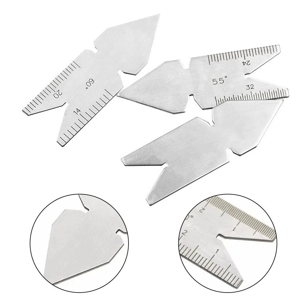 3Pcs Stainless Steel Gauges for Accurate Pitch Measurement
