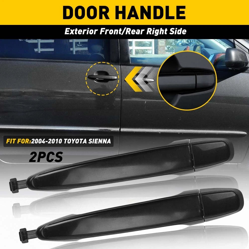 2pc Outside Exterior Door Handle for Toyota Sienna - Black