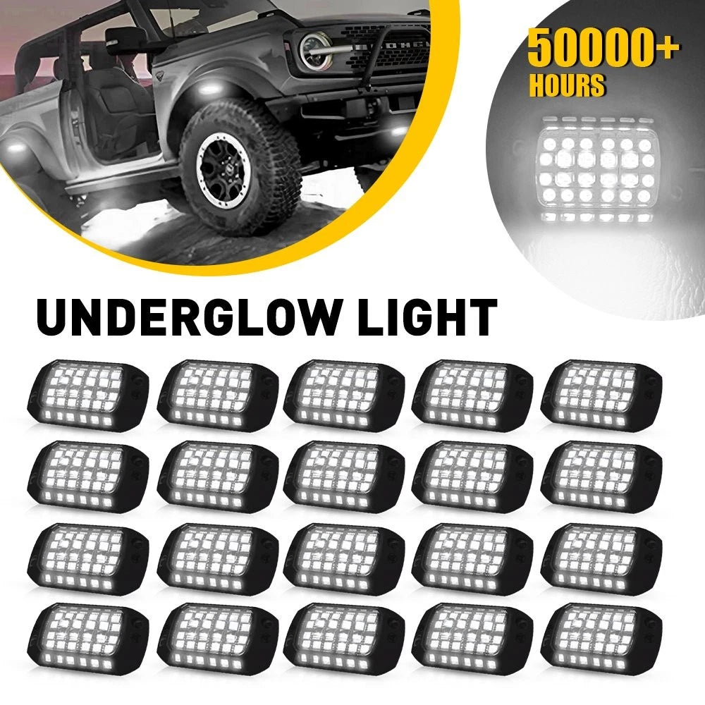 Set of 4 LED Rock Underbody Light Pods for SUV Pickup UTV Truck
