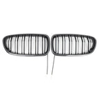 Glossy Black Front Kidney Grille with Light Strip for BMW 5-Series (2010-2016)