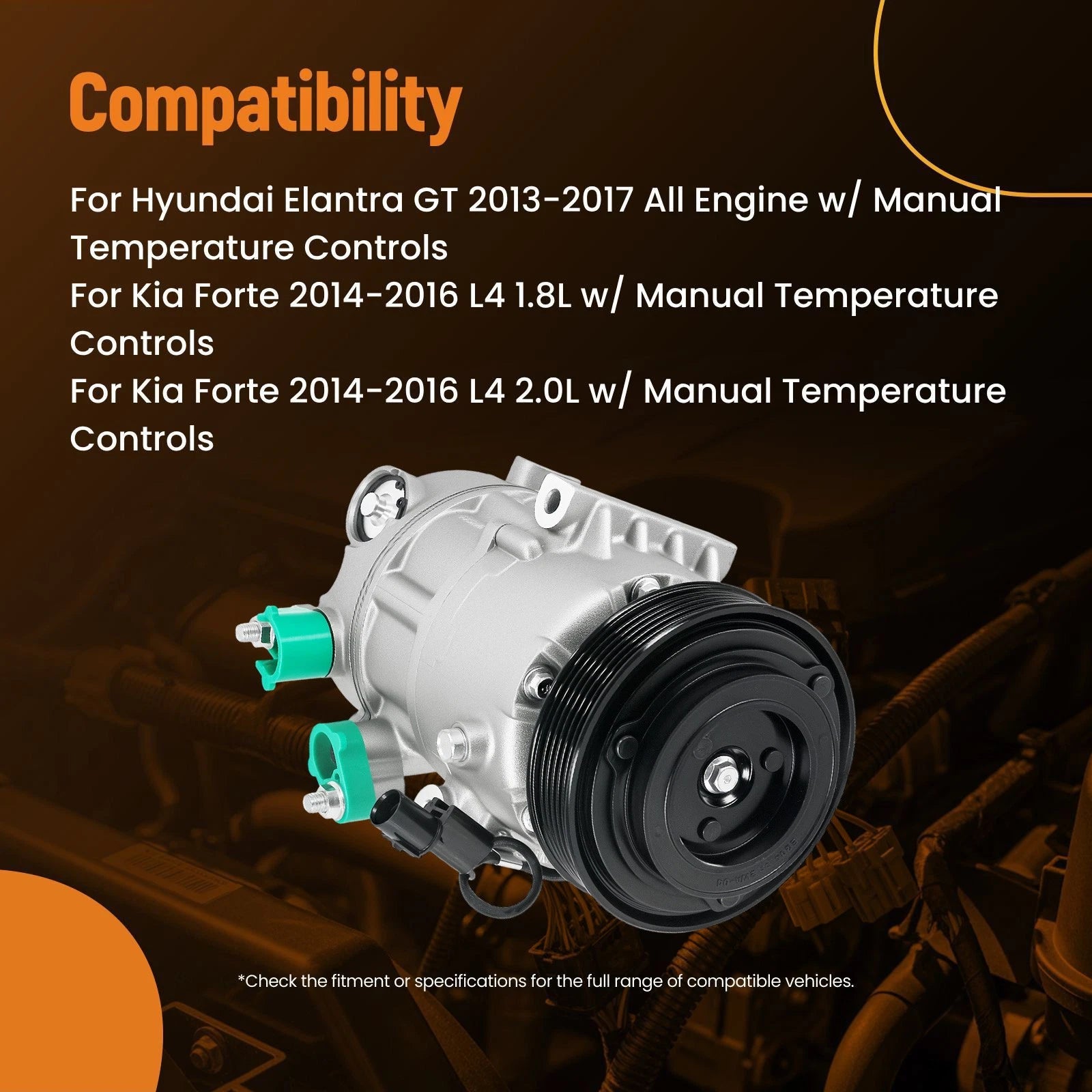 Air Conditioning Compressor for Kia Forte/Forte5/Forte Koup (2014–2018)