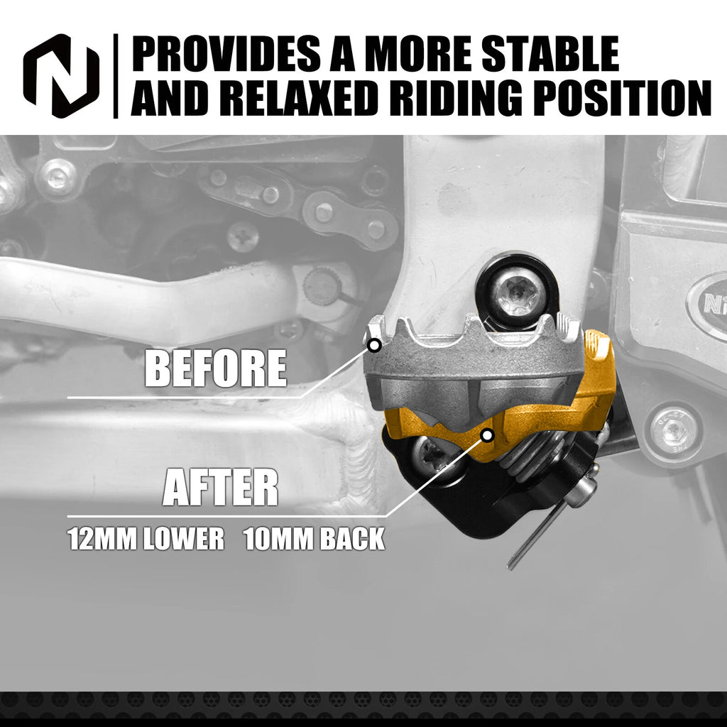 CNC Footpeg Lowering Mount Bracket Kit for Yamaha YZ125 YZ250 (2017–2023)