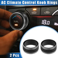 2X AC Climate Control Knob Rings for Toyota Camry (2021–2023) Black