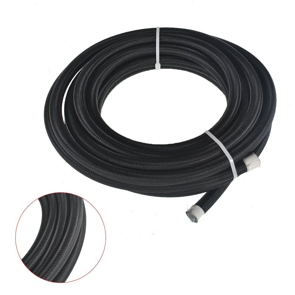 Hose Kit with 10 Fittings for E85 Fuel Line (20FT, 8AN, Nylon, Black)