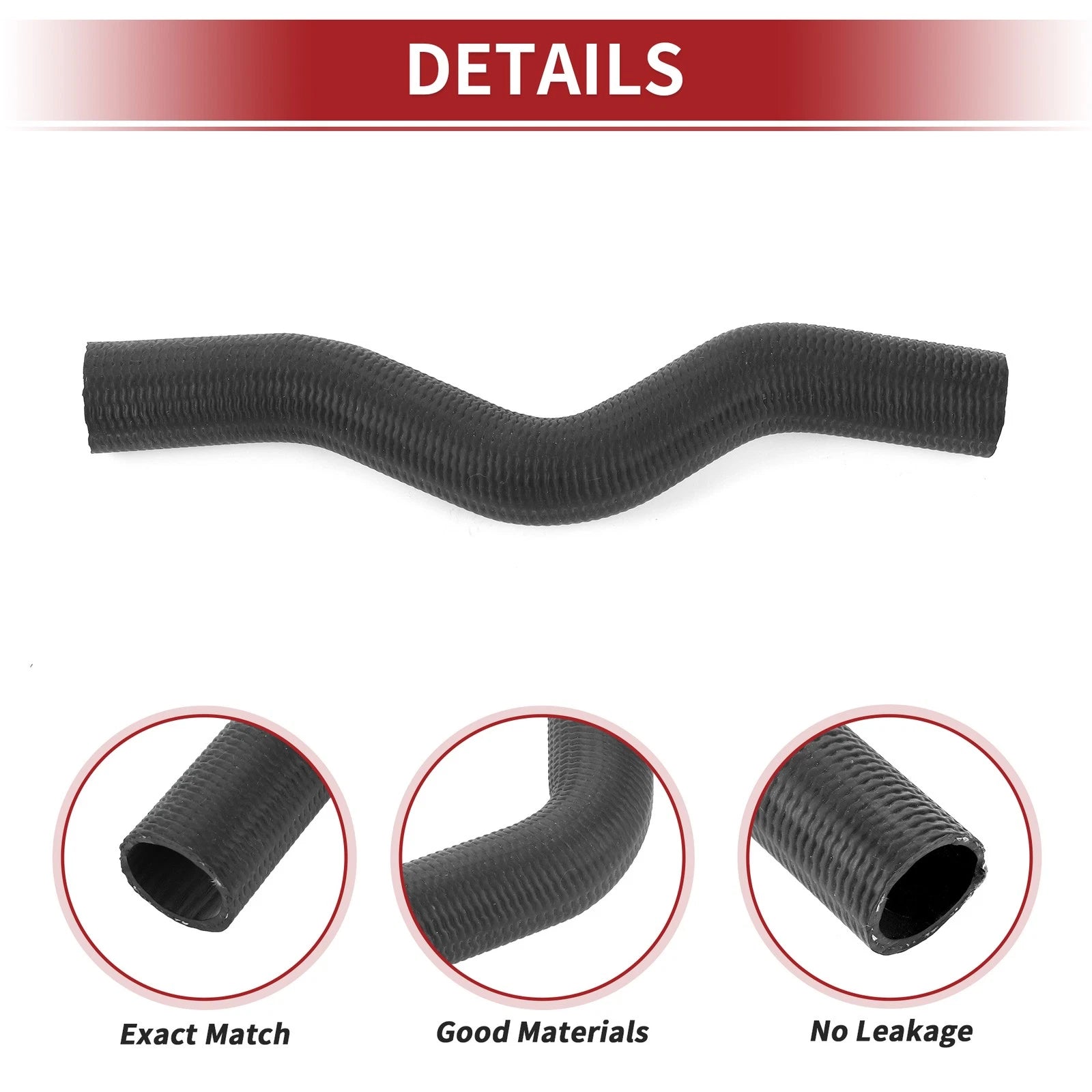 Radiator Hose for Honda Civic 1.7L (2001–2005) No. 19501PLC000 Rubber Black