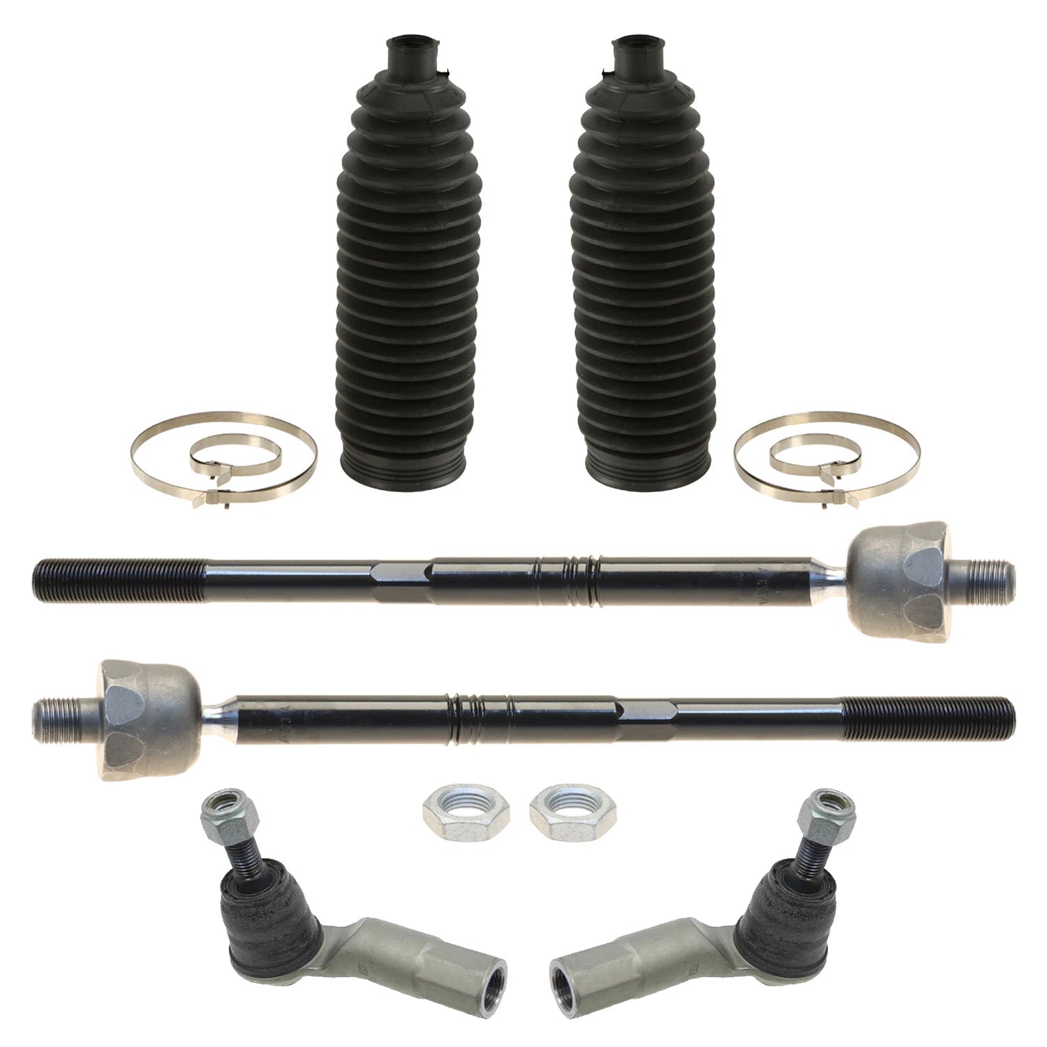 Set of 6 Inner Outer Tie Rod Ends & Bellows for Audi Q3 Quattro, VW Jetta, Passat