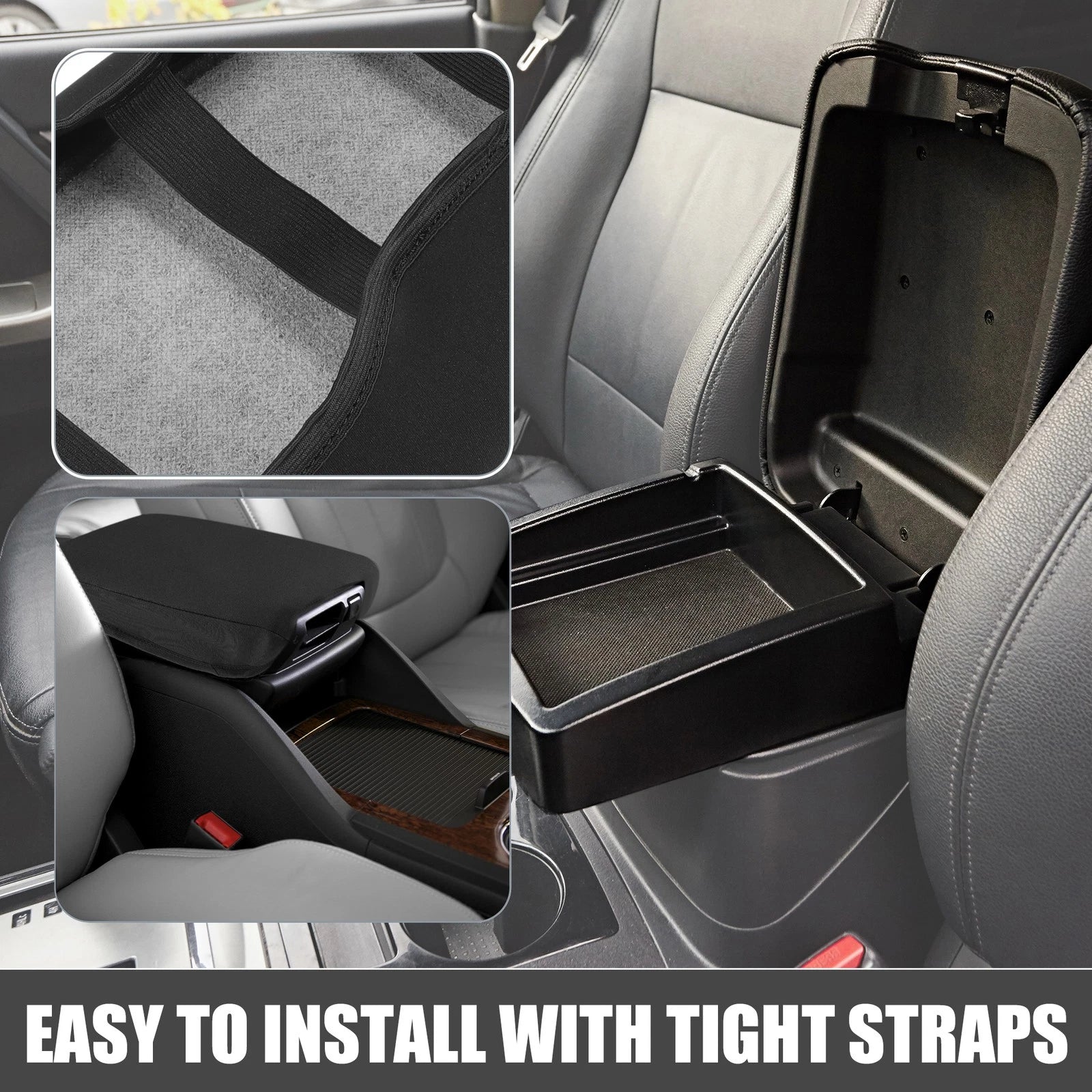 Center Console Armrest Cover Trim for Honda HR-V (2016–2022) Black