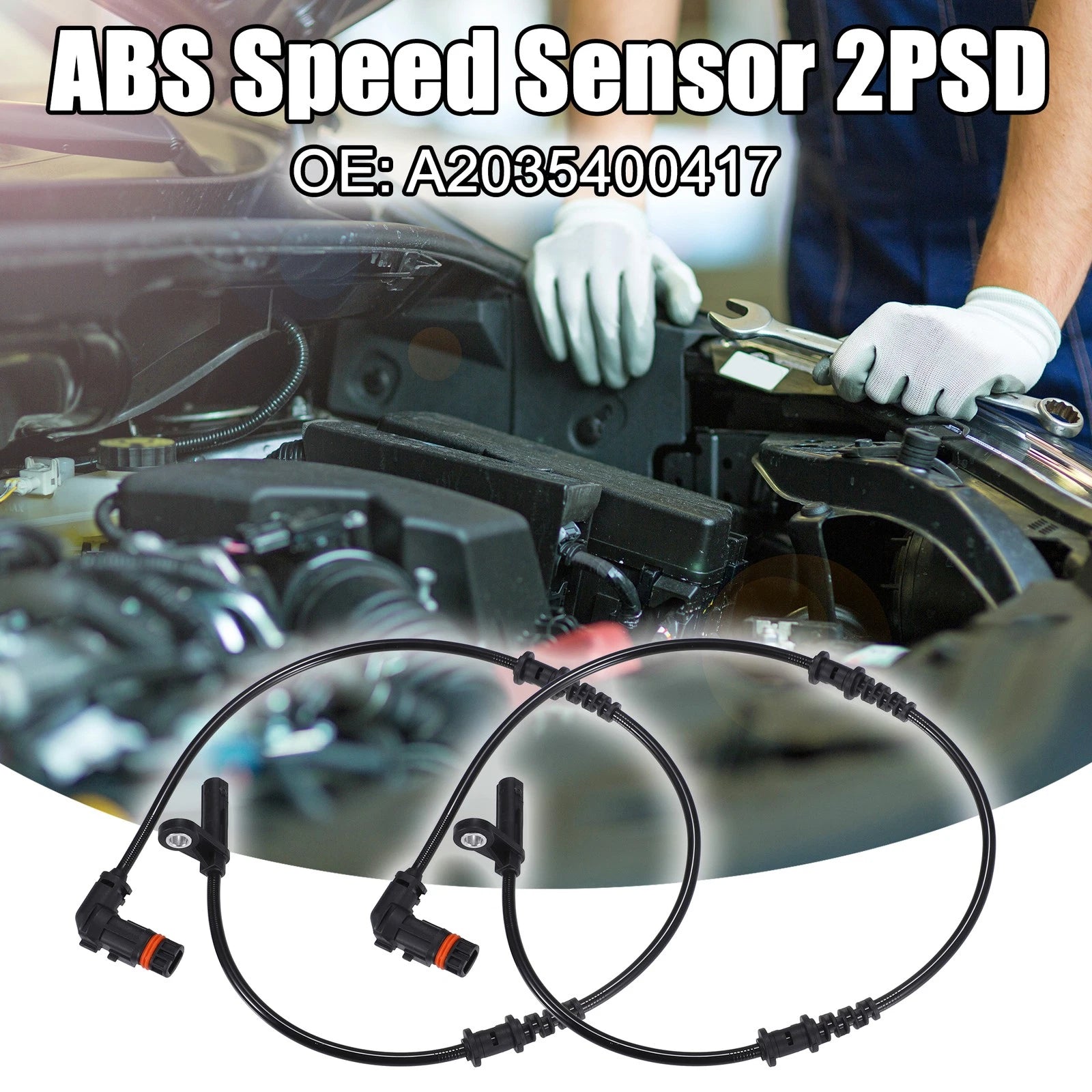 2pcs ABS Wheel Speed Sensor for Mercedes-Benz (A2035400417)
