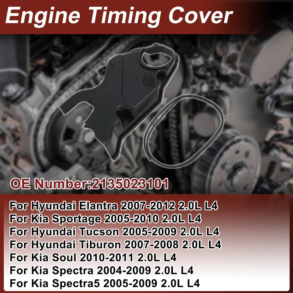 Engine Timing Cover for Hyundai Elantra 2.0L L4 (2007–2012) No. 2135023101