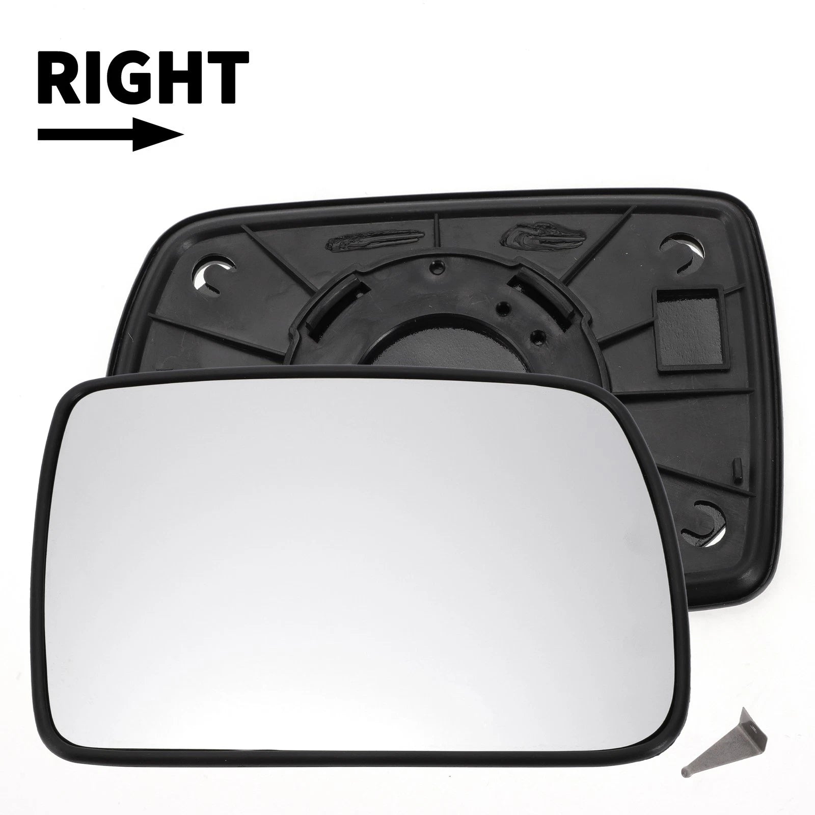 Right Side White Mirror Glass w/ Back for KIA Picanto (2004–2007)