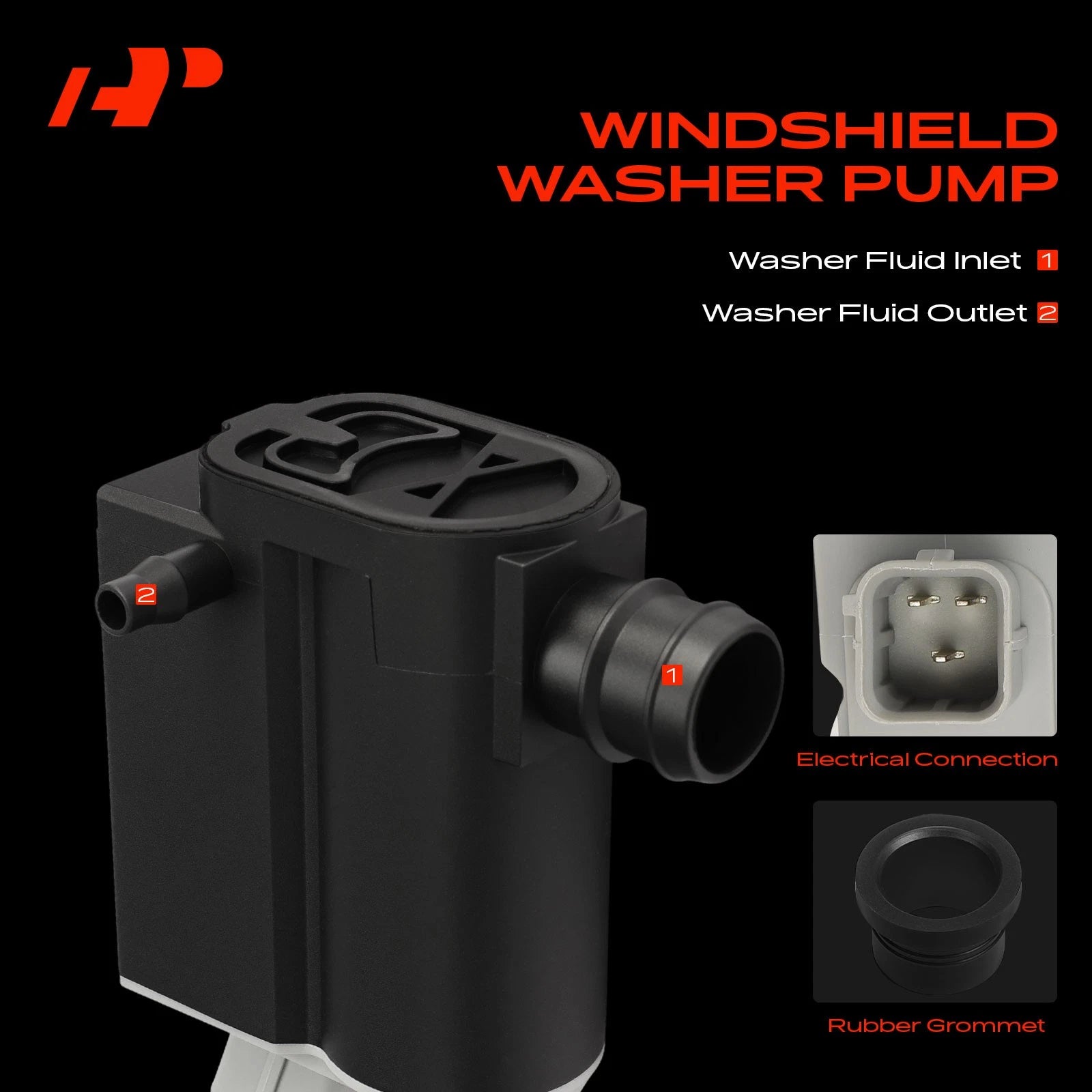 Windshield Washer Pump with Rubber Grommet for Hyundai