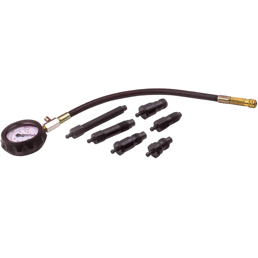 16x Diesel Engine Compression Tester Tool Glow Plug Adapter Kit for Automotive