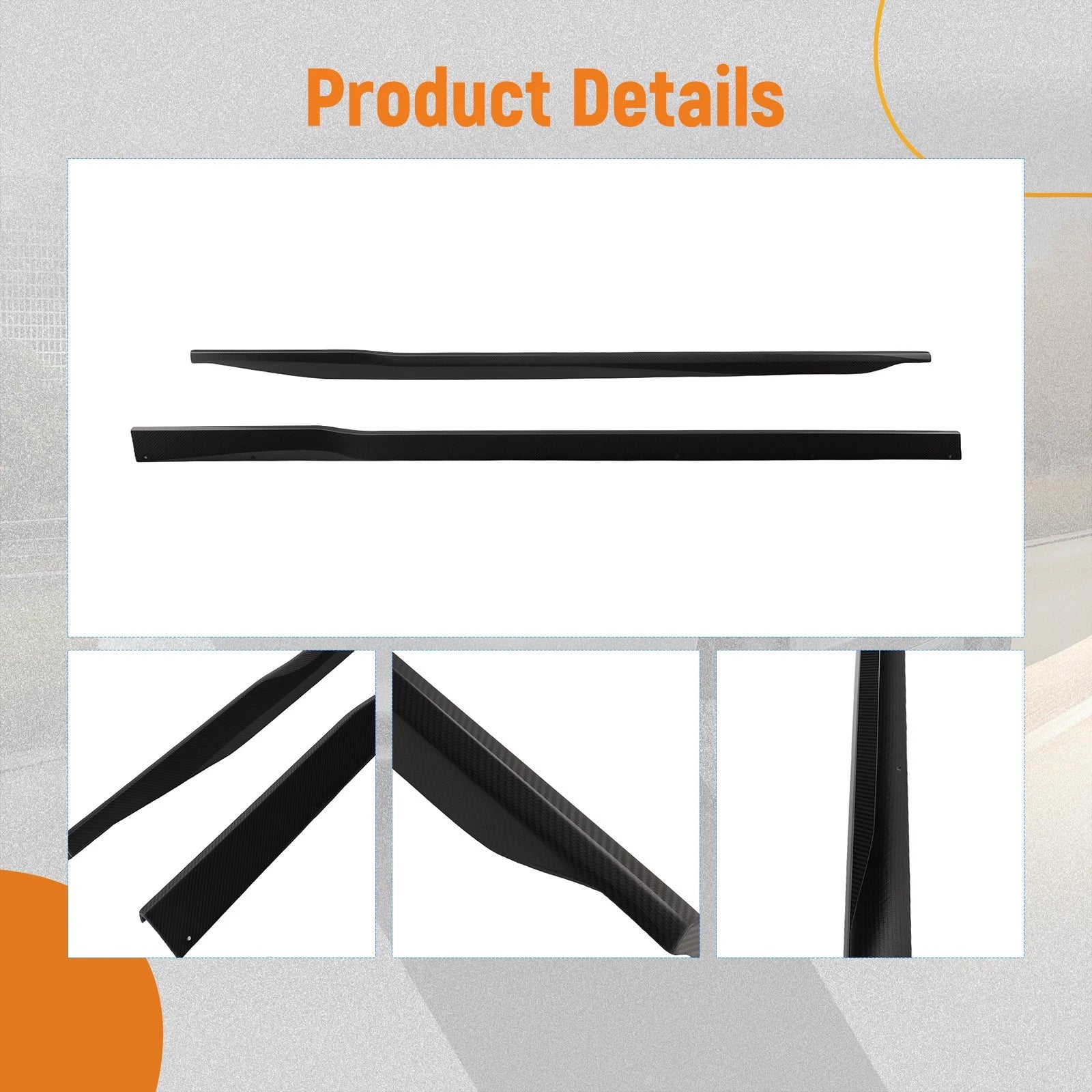 Side Skirt Extension for Ford Mustang Dark Horse/GT Premium (2024–2025) Carbon Fiber