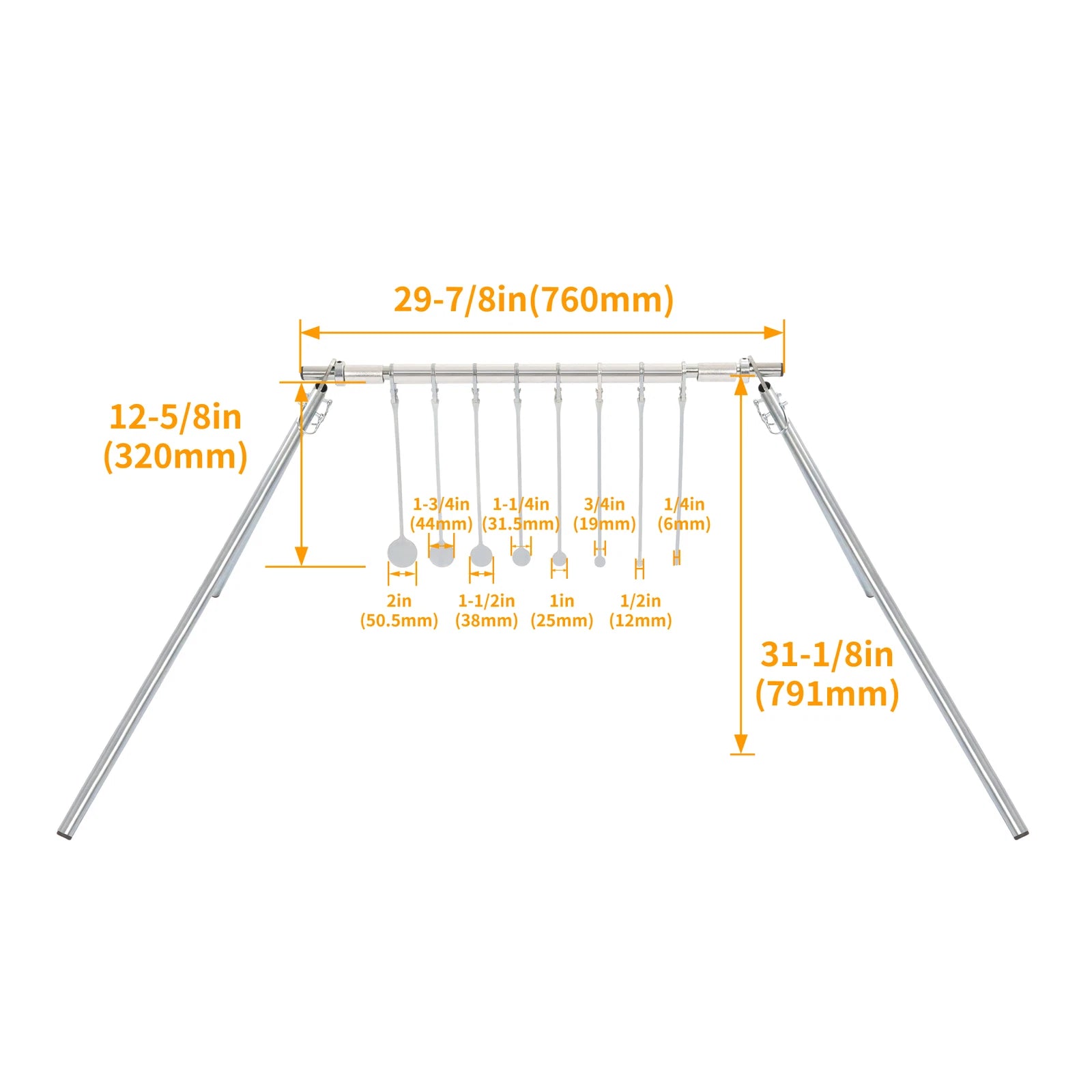 Set of 8 Steel Spinning Targets for .22 Rimfire