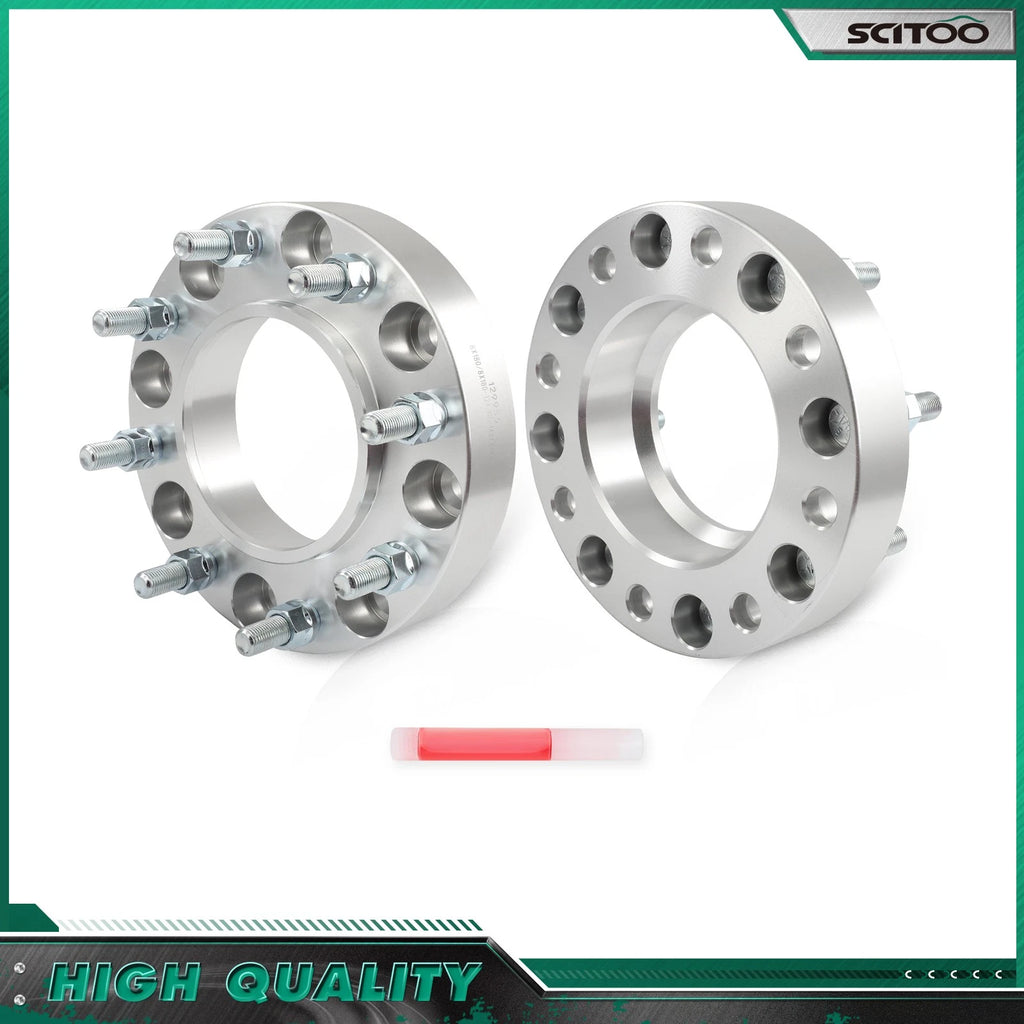 2X 8X180 Hubcentric Wheel Spacers M14x1.5 for Silverado 2500 HD (2011–2025)