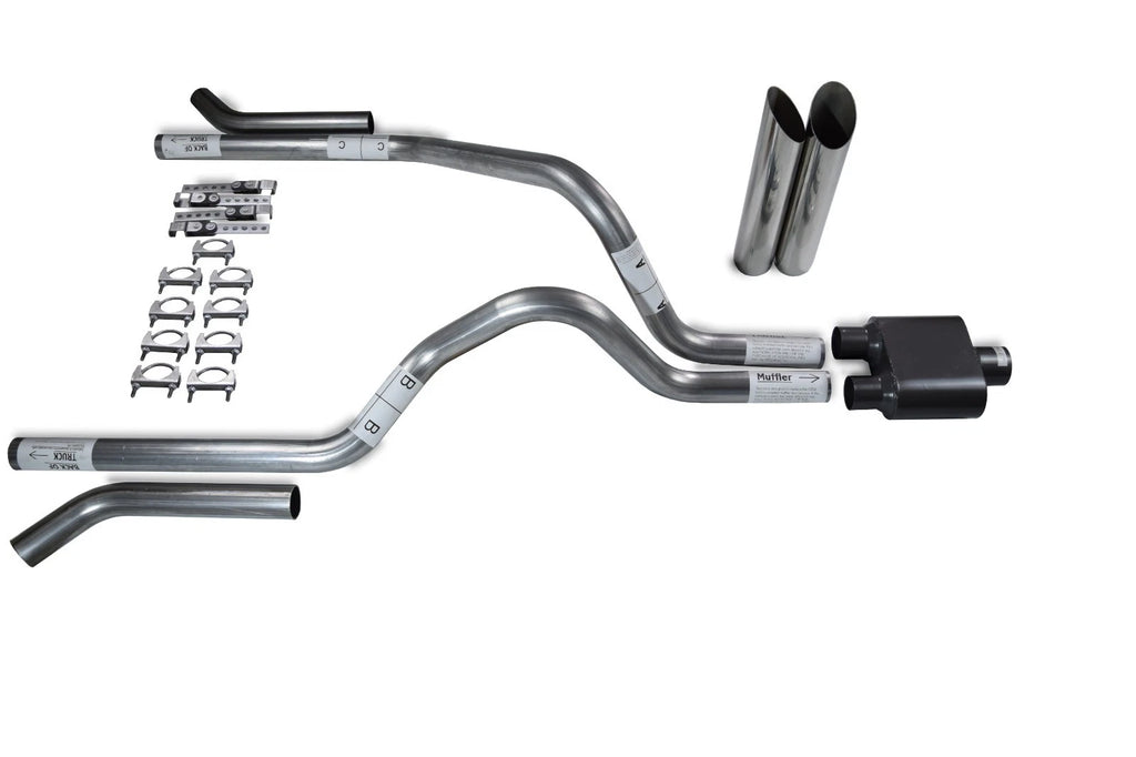 Dual Exhaust Kit for Dodge Dakota (1997–2005) 2.5" Chamber Muffler
