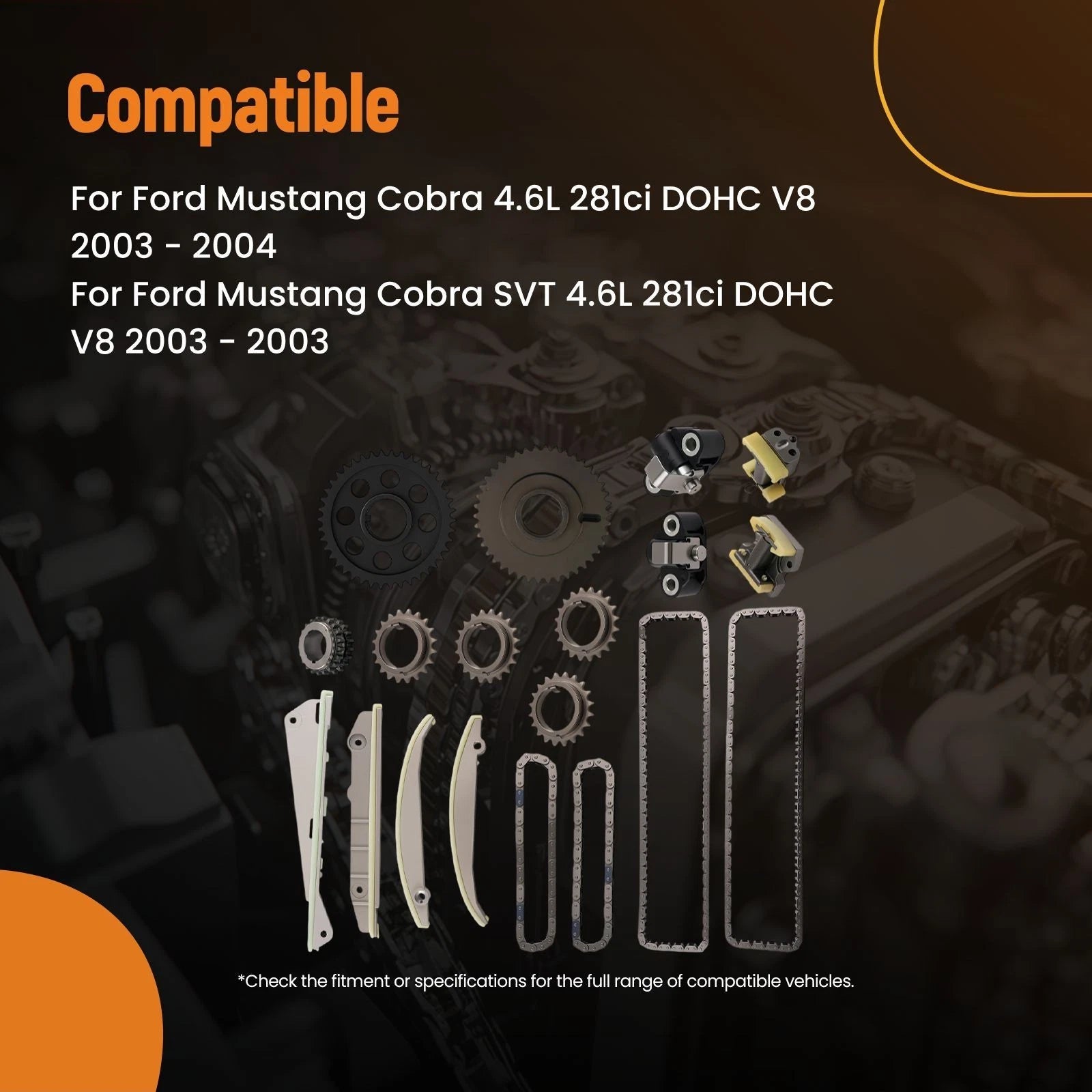 Engine Timing Chain Kit for Ford Mustang Cobra/Mach 1 4.6L (2003–2004) 9-0387SF