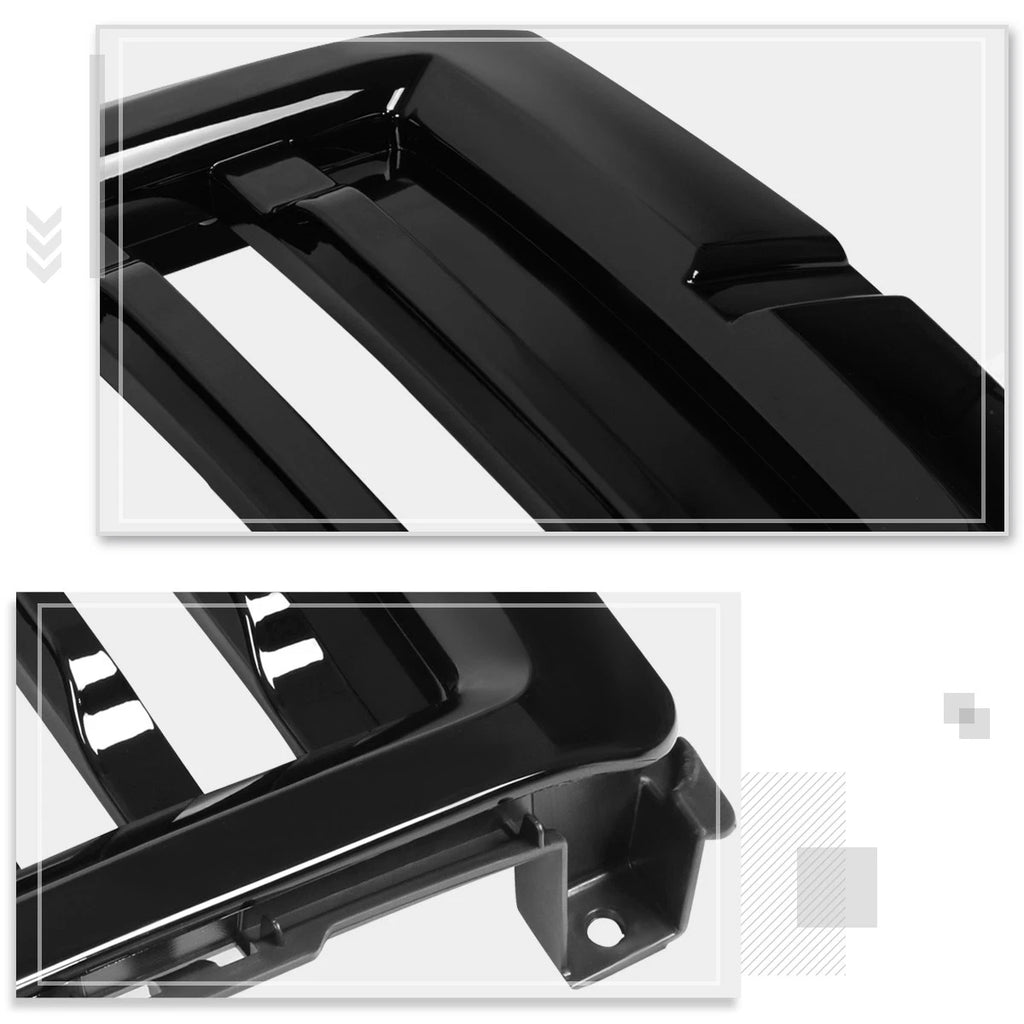 Vertical Slat Gloss Black Front Bumper Hood Grill for Chevy Silverado 1500 (2014–2015)