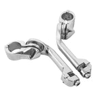 Chrome Long Angled Highway Crash Bar Foot Peg Mounts for Harley Touring