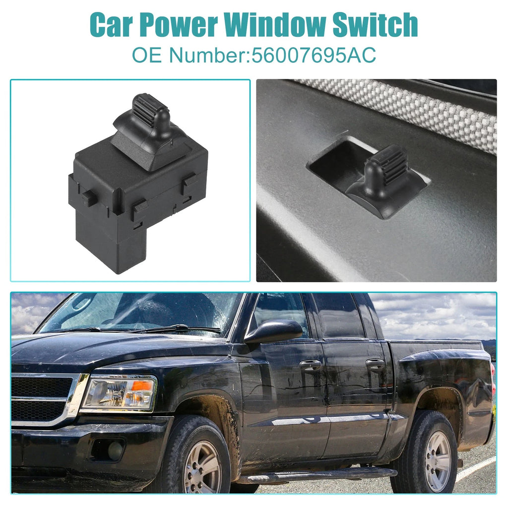 Right Power Window Switch for Dodge Ram 1500, Jeep Cherokee (No. 56007695AC)