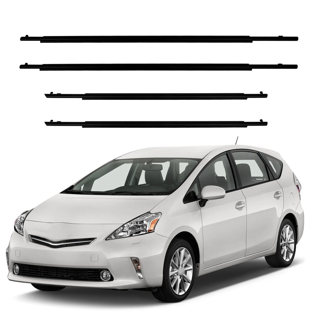 Set of 4 Weatherstrip Door Window Seal Belt Moulding for Toyota Prius (2010–2015)