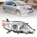 Right Side Headlight for Toyota Sienna (2011–2013) Chrome Housing