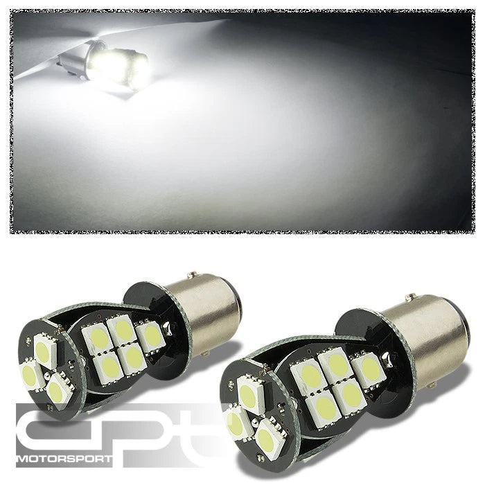 2X 1157 5050/5055 18SMD Bright White LED Bulbs for Brake/Turn Signal Tail Light