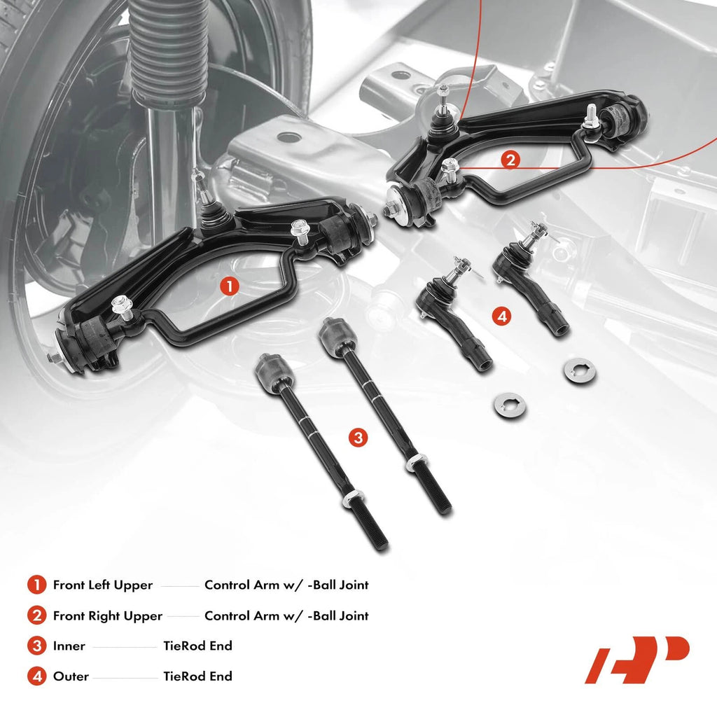 6x Front Upper Side Control Arm Tie Rod End for Ford Explorer (2002-2010)