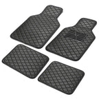 4Pcs Universal Waterproof PU Leather Car Floor Mats Black & Beige