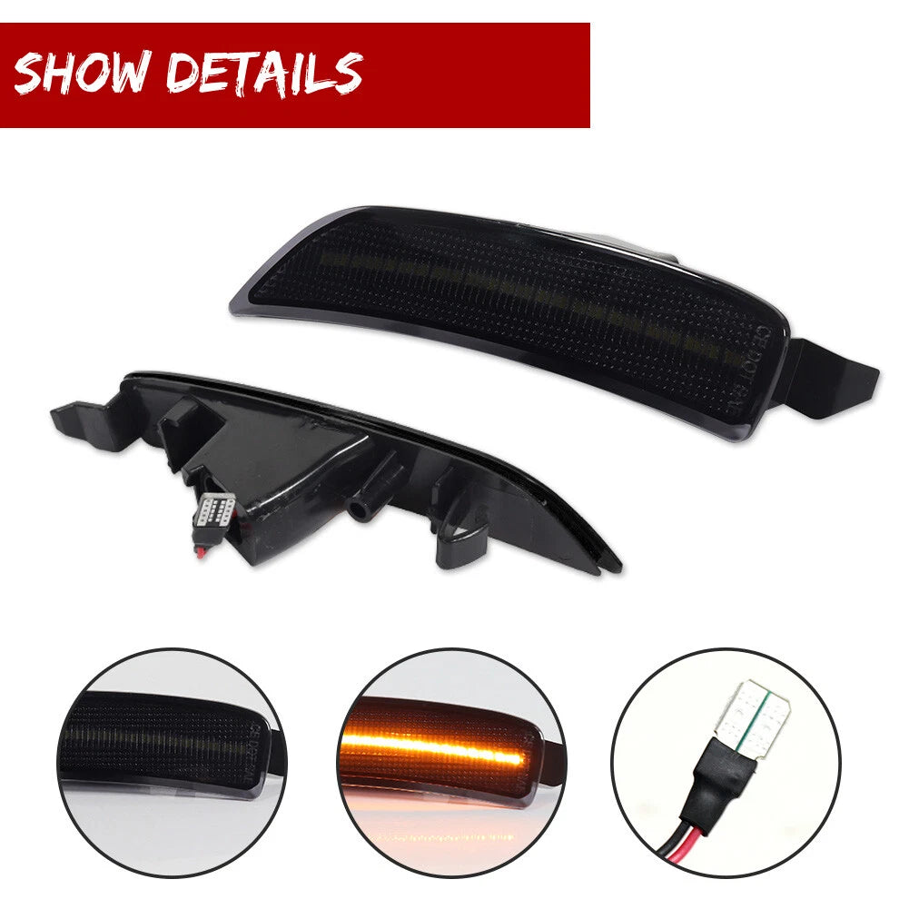2X Smoke Amber LED Front Side Marker Lights for Mazda MX-5 Miata