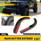 Set of 2 Water Rain Diverter Guard Slot Gutter for Jeep Wrangler (2007–2017)