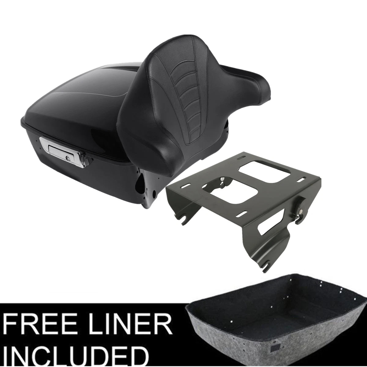King Trunk Backrest Solo Mount Rack for Harley Touring Street Glide (2014–Present)