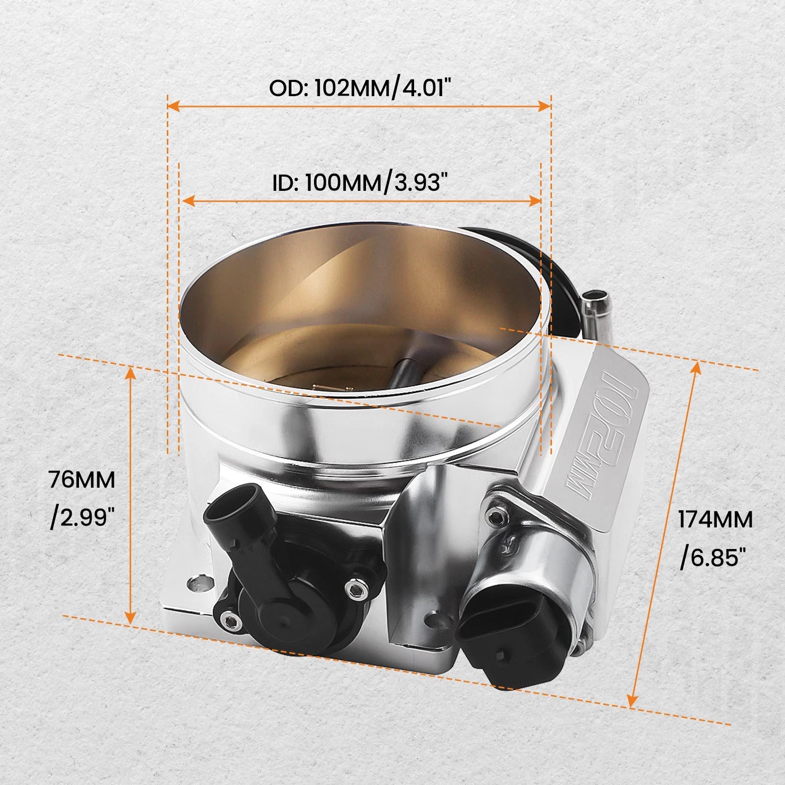 Aluminium Throttle Body Assembly 102mm for GMC III LS1 LS2 LS3 LS6 LS7 LSX (2000–2015)