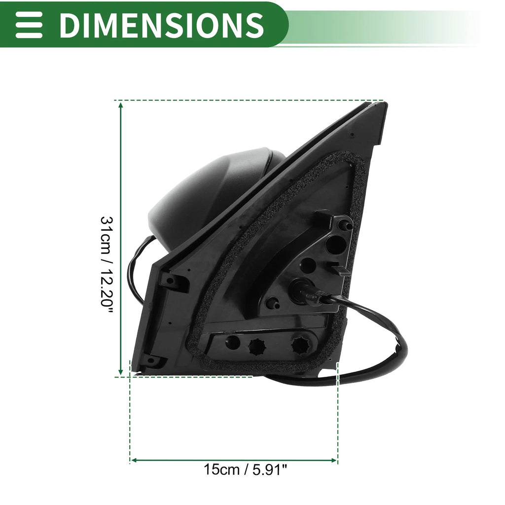 Right Side Door Mirror for Toyota RAV4 (2013–2015) Manual Folding Black