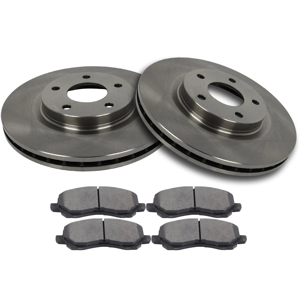 Front Brake Rotors and Ceramic Pads for Mitsubishi Lancer (2008–2016)