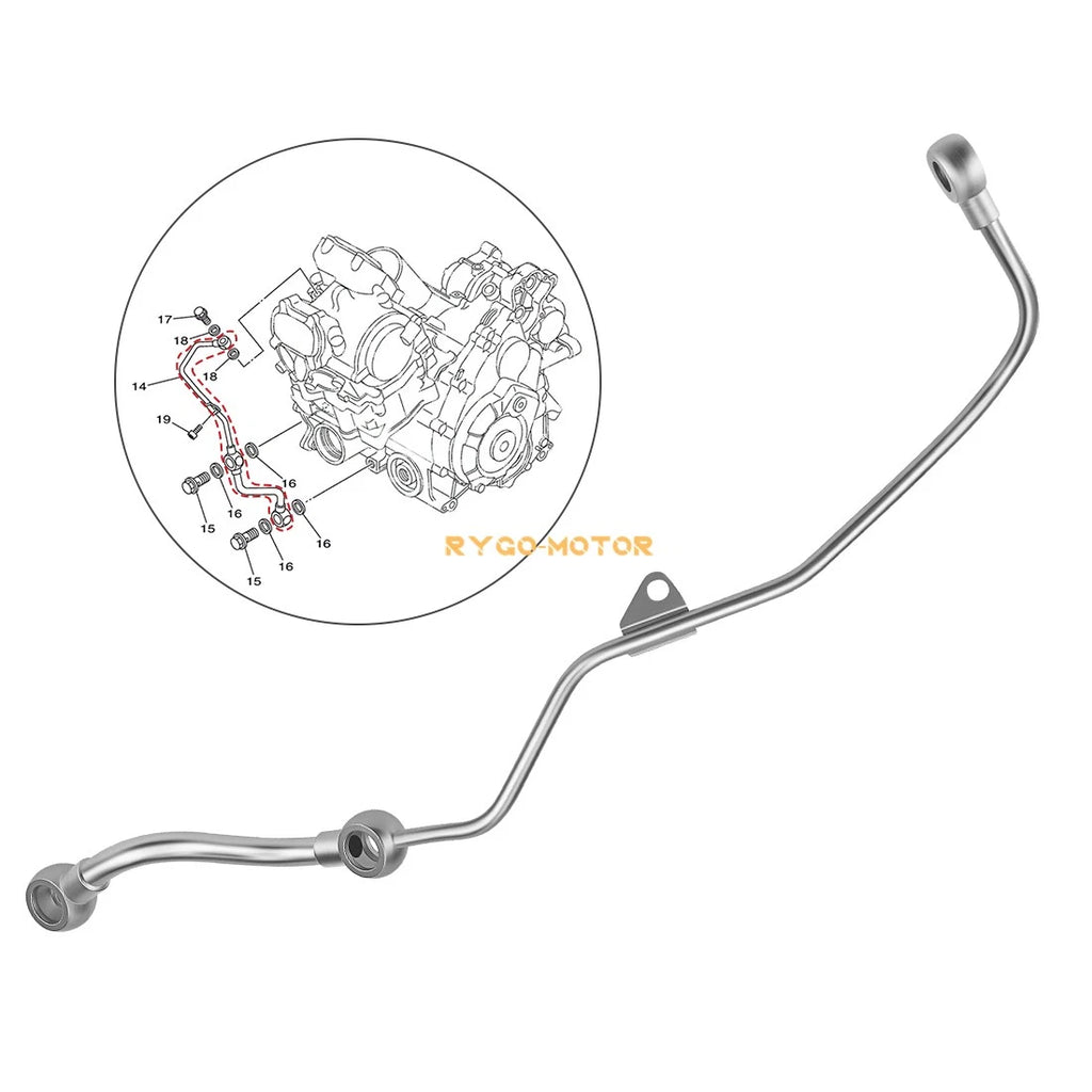 Oil Pump Line Delivery Pipe for Yamaha Grizzly 550 700, Rhino, Viking, Kodiak 700