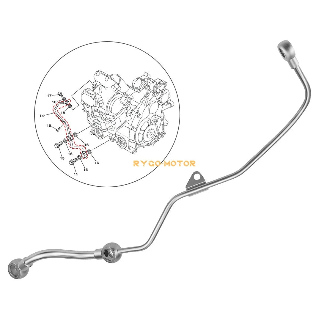 Oil Pump Line Delivery Pipe for Yamaha Grizzly 550 700, Rhino, Viking, Kodiak 700