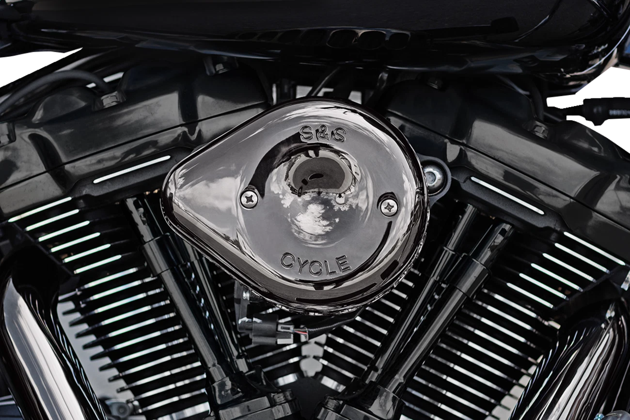 S&S Stealth Mini Teardrop Air Cleaner Cover Lava Chrome for Harley M8 (2017–2023)