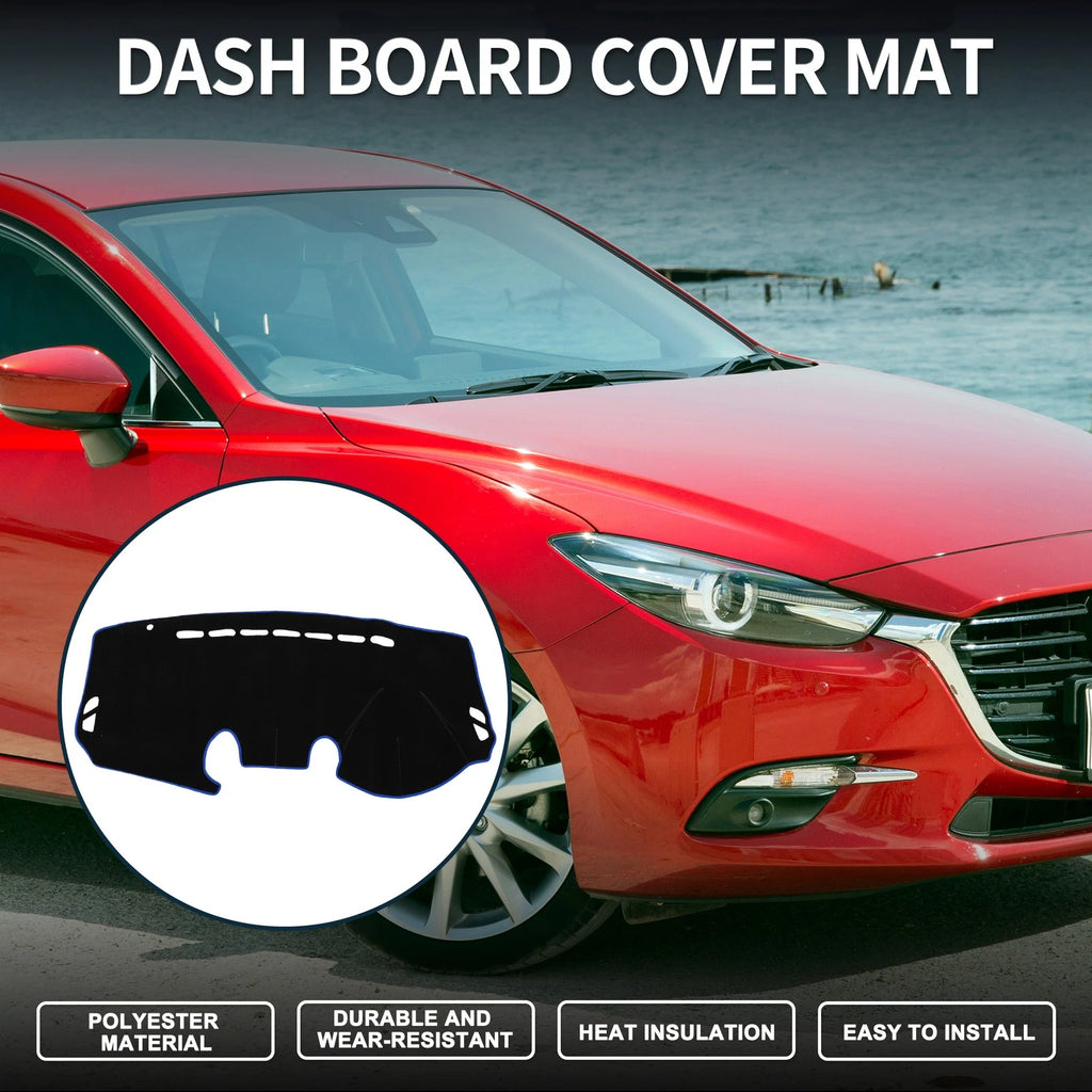 Dashboard Cover Mat for Mazda 2 Demio (2007–2014) Black Blue Sun Protector