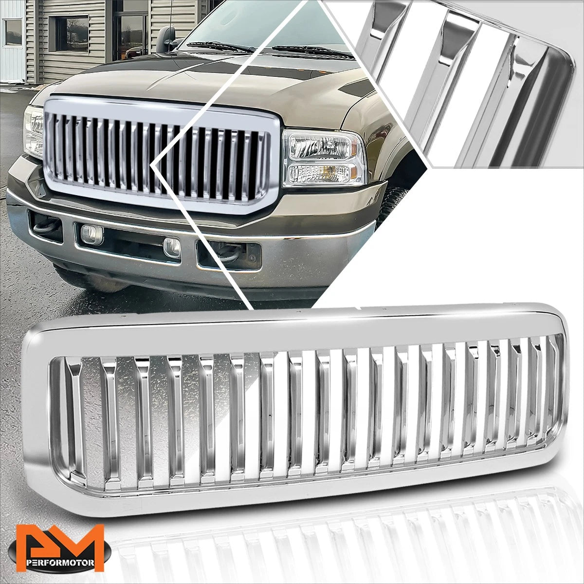 Chrome Front Bumper Grille Frame for Ford F250-F550 SD (1999–2004)