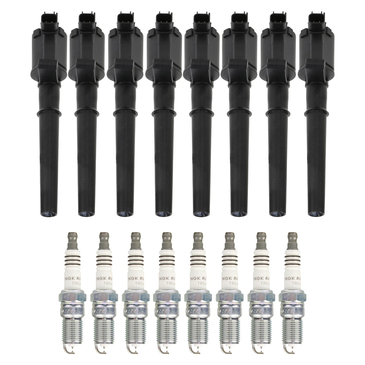 Set of 8 Ignition Coils & Spark Plugs for Ford Mustang V8