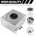 10 Gallon Aluminum Fuel Cell Gas Tank with Cap, Level Sender, Nylon Line for Universal