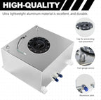 10 Gallon Aluminum Fuel Cell Gas Tank with Cap, Level Sender, Nylon Line for Universal