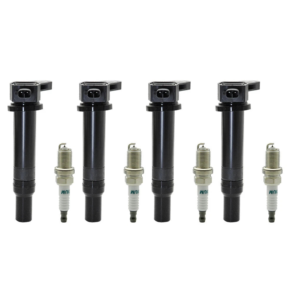 4X Ignition Coil & Iridium Spark Plug for Hyundai Accent Kia Rio (2006–2011)