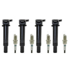 4X Ignition Coil & Iridium Spark Plug for Hyundai Accent Kia Rio (2006–2011)