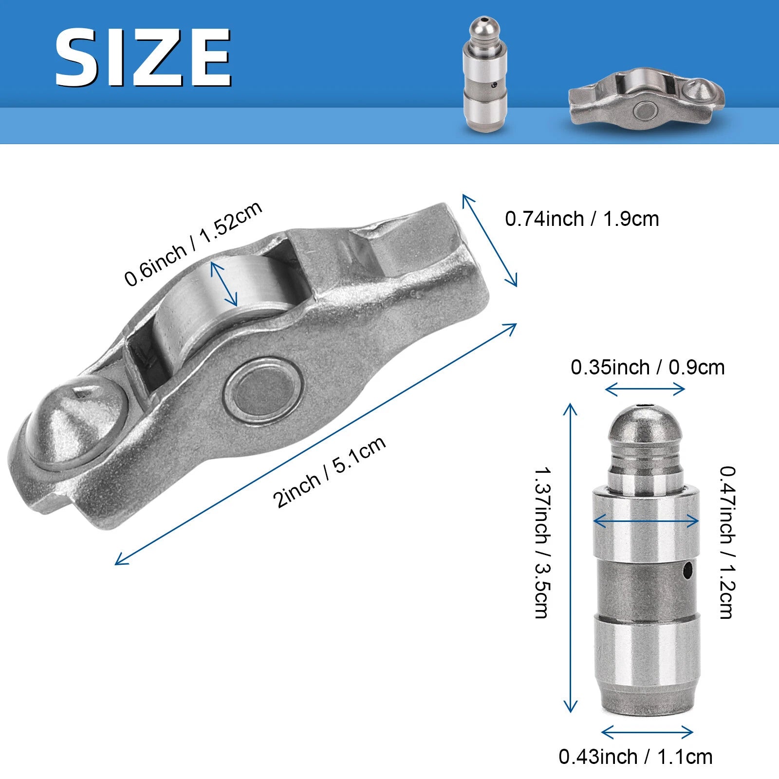 Set of 12 ELGIN Rocker Arms & Lifters for Chrysler Dodge Jeep Ram 3.6L (2011–2019)