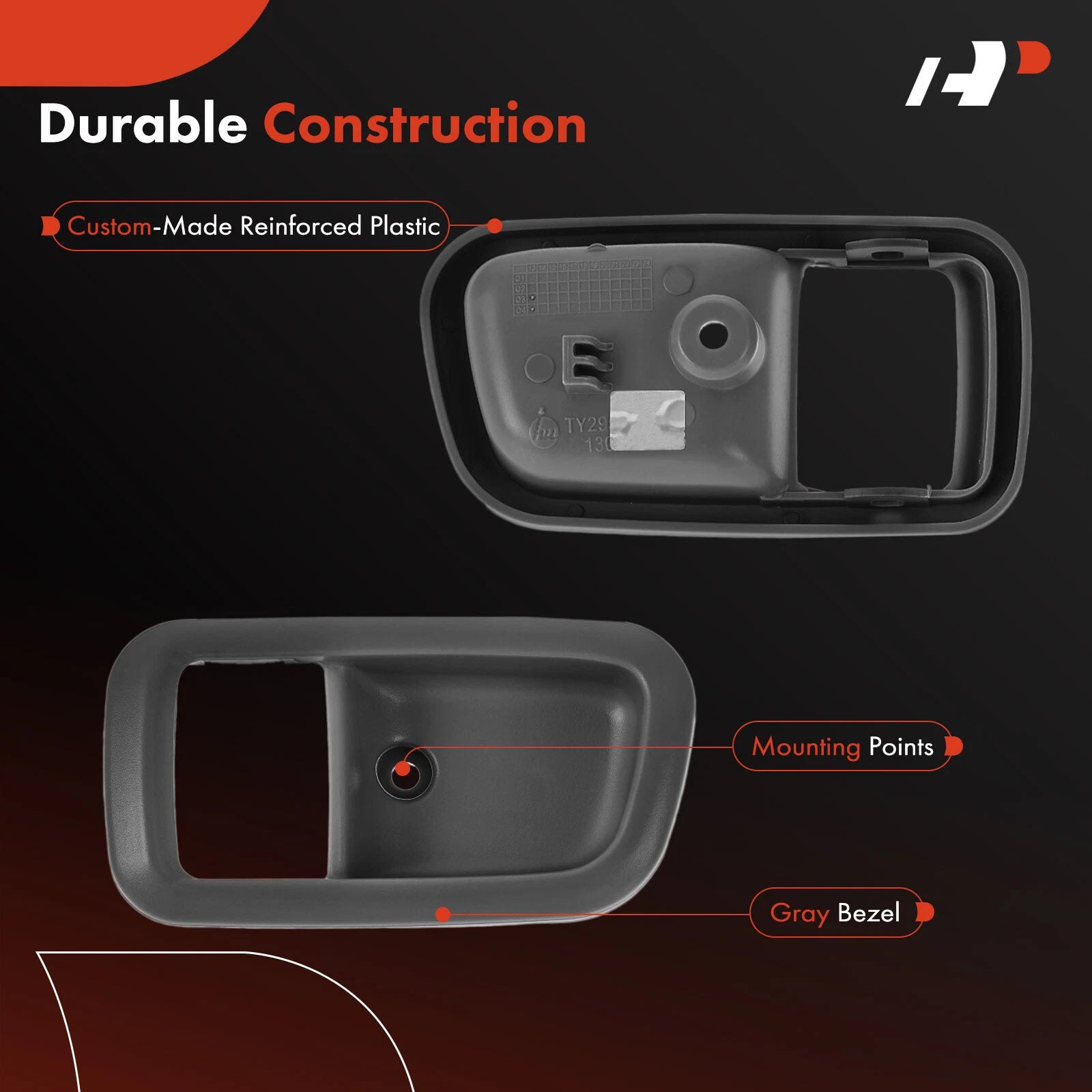 Rear Left Gray Charcoal Interior Door Handle for Toyota Tundra (2000–2006)