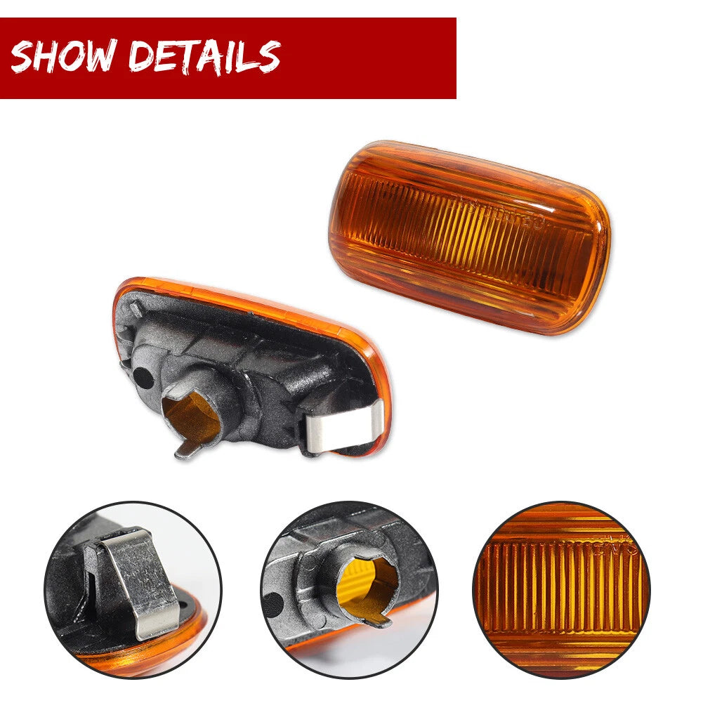 OE-Style Amber Side Marker Reflectors for Audi A6 S6 A4 (C5 C6 B6 B7)